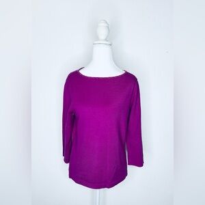 Worthington Women's Purple 3/4 Sleeve Top